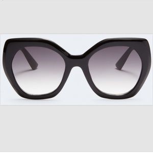 Aeropostale Black Oversized Geometric Tortoiseshell Sunglasses